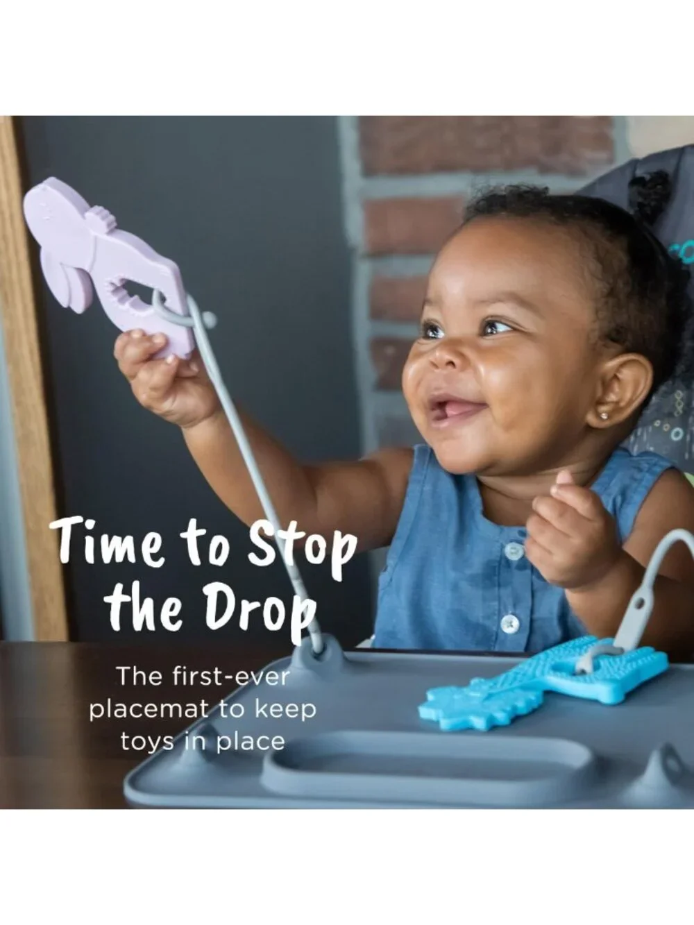Silicone Baby Feeding Mat with Suction Cups & 4 Straps - Non-Slip, Easy Clean